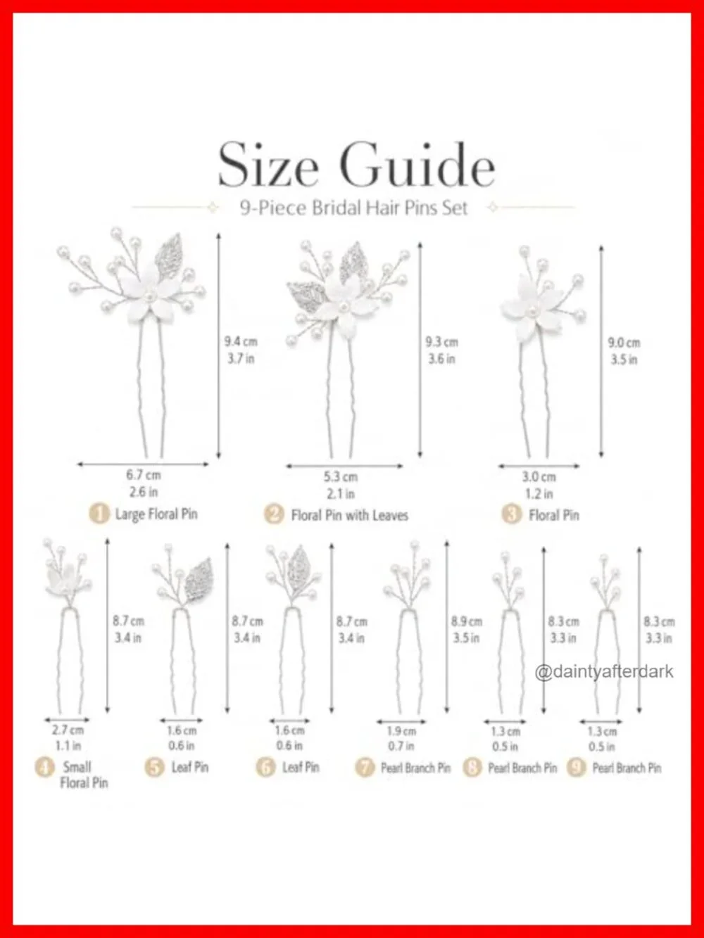 Handmade Pearl Bridal Hair Pins Set of 9 - Wedding Hair Accessories